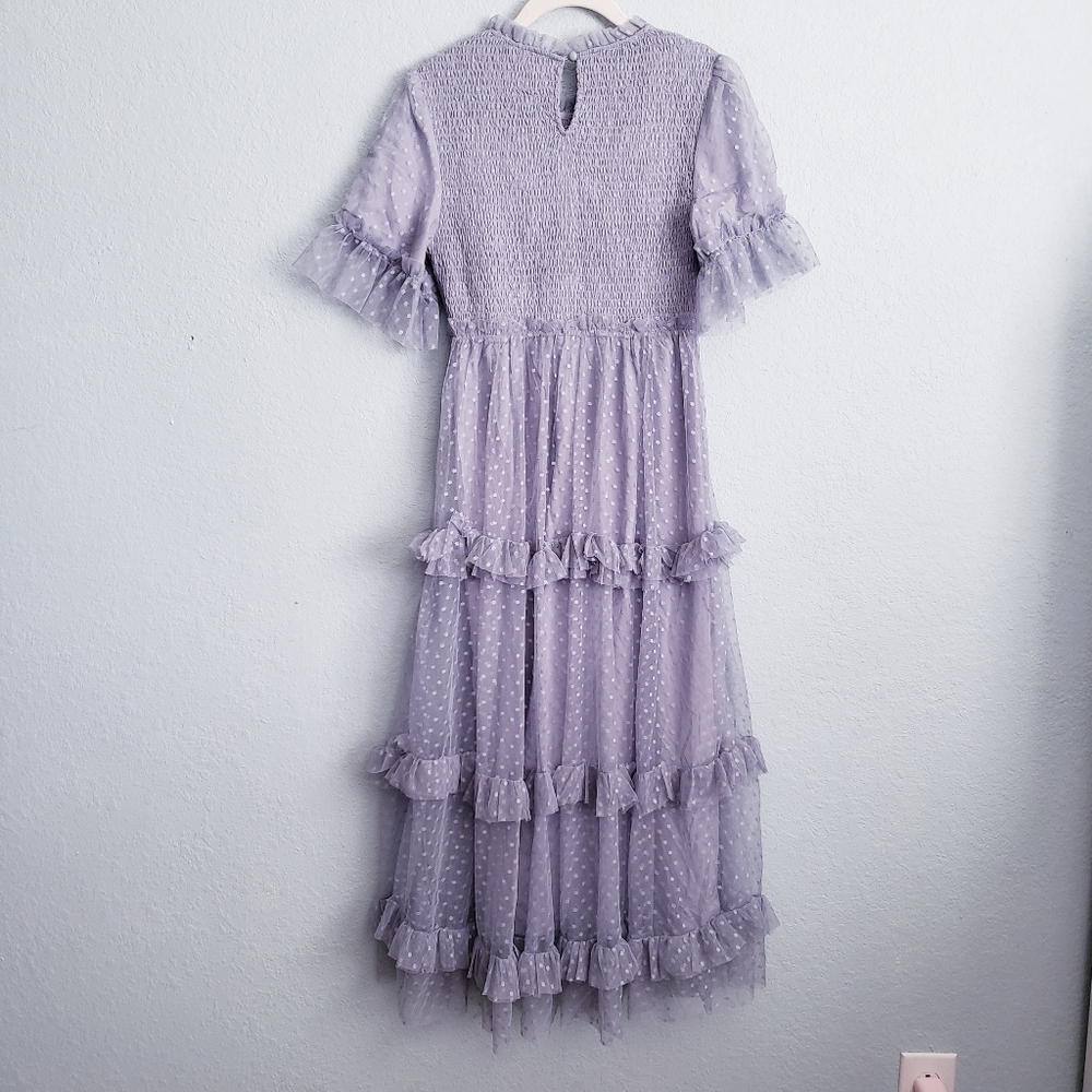 Baltic Born Lysandra Dusty Slate Smocked Dot Dress - Picture 6 of 6